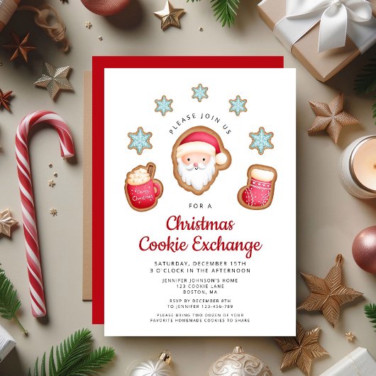 Koekjeswisselaar voor kerstmis kaart