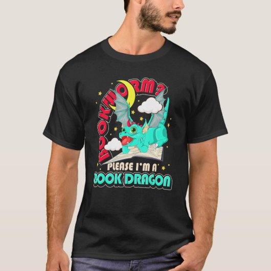 Koekjesworm Leerboekboek Draak 2 T-shirt (Voorkant)