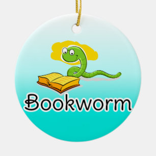 Koekjesworm met bril keramisch ornament