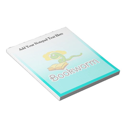 Koekjesworm met bril notitieblok (Schuin)