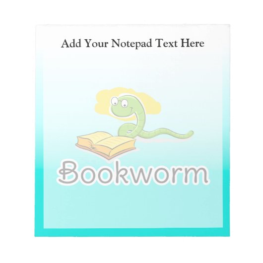 Koekjesworm met bril notitieblok (Voorkant)