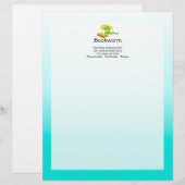 Koekjesworm met bril persoonlijk briefhoofd (Voorkant / Achterkant)