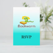 Koekjesworm met bril RSVP kaartje (Staand voorkant)