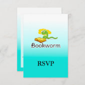 Koekjesworm met bril RSVP kaartje (Voorkant / Achterkant)