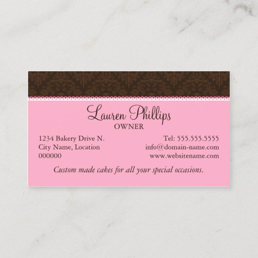 Koekkerbakkerij Visitekaartje (Achterkant)