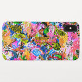 Koekkleurige abstracte gemengde paisleybloemen Case-Mate iPhone case (Achterkant (horizontaal))