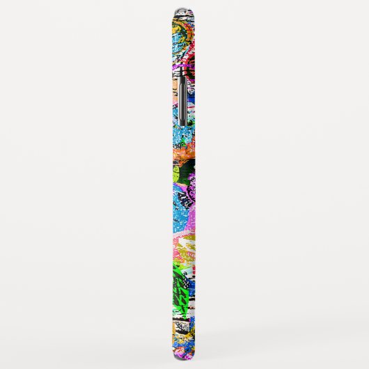 Koekkleurige abstracte gemengde paisleybloemen Case-Mate iPhone case (Achterkant/rechts)