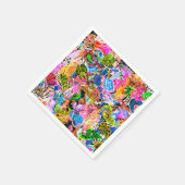 Koekkleurige abstracte gemengde paisleybloemen servetten (Hoek)