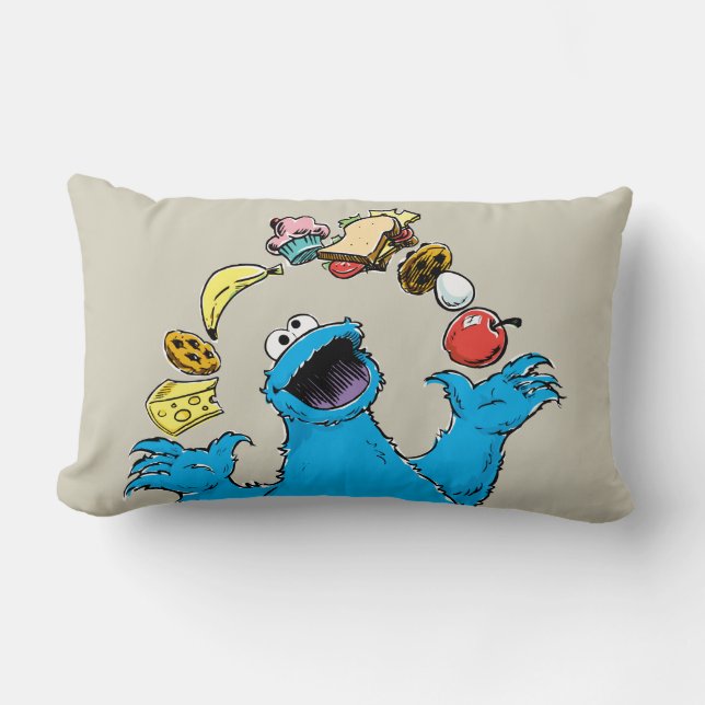 Koekmonster Jongleert met Oude Spullen Kussen (Voorkant)