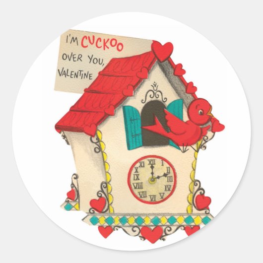 Koekoek over je heen | VALENTIJN | Ronde Stickers (Voorkant)
