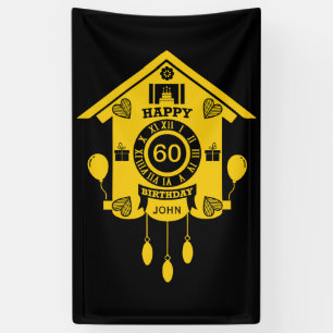 Koekoeksklok Tijd Gelukkige Verjaardag Spandoek