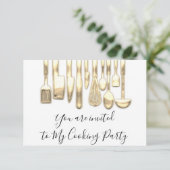 Koekpartij Chef Golden Kitchen Golden White Kaart (Staand voorkant)