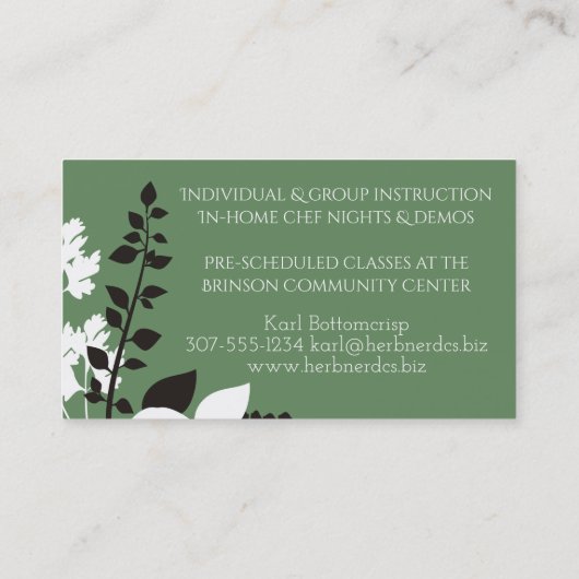 Koekpotkruiden visitekaartje van de kokafvoer (Achterkant)