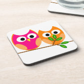 Koekroze en Oranje eigenaar in de boom Bier Onderzetter (Linkerzijde)