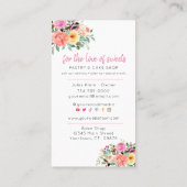 Koekshop, pasteien, bakkerij, koekjesdecorator visitekaartje (Achterkant)