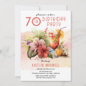 Koekstaarten van strand 70th Birthday Party Kaart (Voorkant)