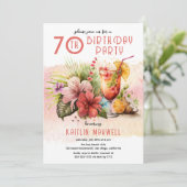 Koekstaarten van strand 70th Birthday Party Kaart (Staand voorkant)