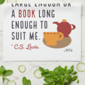 Koekvis C.S. Lewis Tea and Books Quote Illustrated Theedoek (Gevouwen)