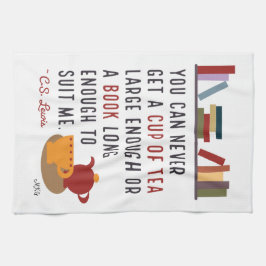 Koekvis C.S. Lewis Tea and Books Quote Illustrated Theedoek