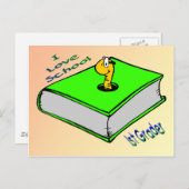 Koekworm 1st Grader - Ik hou van School Briefkaart (Voorkant / Achterkant)