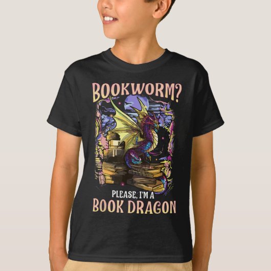 Koekworm alsjeblieft een boek Dragon die literatuu T-shirt (Voorkant)