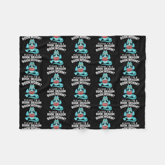 Koekworm alsjeblieft een boekdraak die grappig lee fleece deken (Voorkant (Horizontaal))