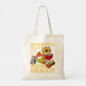 Koekworm alsjeblieft, ik ben een boekdraak tote bag (Achterkant)