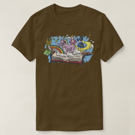 Koekworm Avid ReaderFairy Tale Fantasy Book Readin T-shirt (Design voorkant)