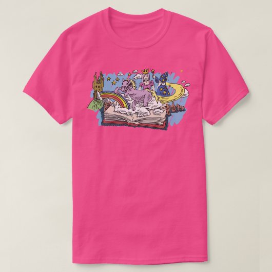 Koekworm Avid ReaderFairy Tale Fantasy Book Readin T-shirt (Design voorkant)