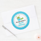 Koekworm Dit boek behoort tot de blauwe bladzijden Ronde Sticker (Envelop)