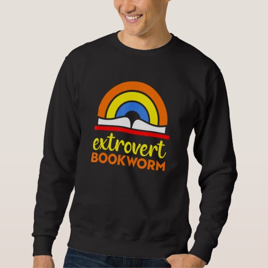 Koekworm Extrovert - Fun Book Reading Trui (Voorkant)