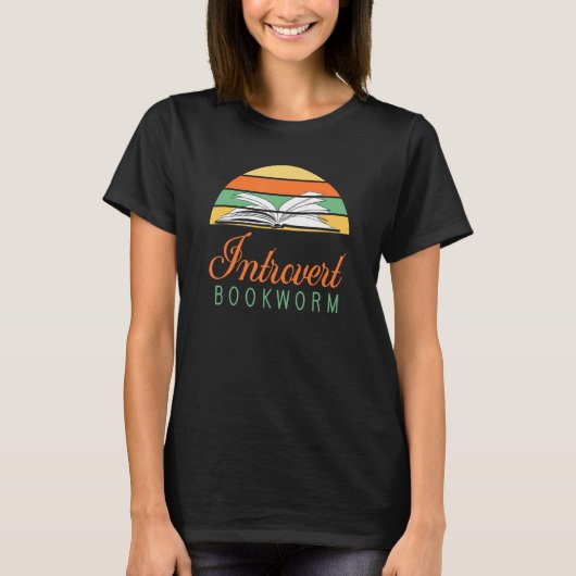 Koekworm Introvert - Fun Book Reading 4 T-shirt (Voorkant)
