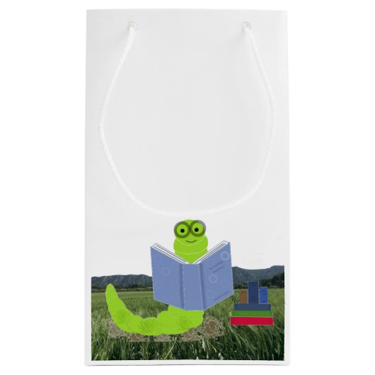 Koekworm lezen Gift Bag Klein Cadeauzakje (Achterkant)