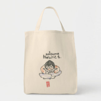 Koekzak — "Ik consumeer bibliotheken" Tote Bag
