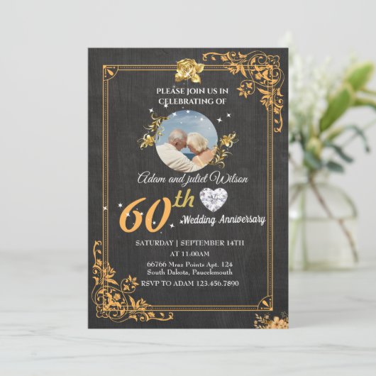 Koel 25e 40e 10e 75e 60e trouwdag kaart (Staand voorkant)