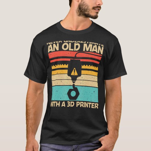 Koel 3D-afdrukken voor 3D-printerafdrukken op opa T-shirt (Voorkant)