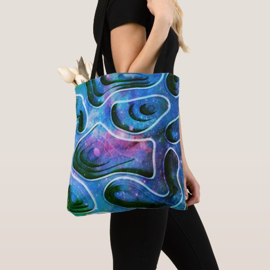 Koel 3D Moderne Abstracte kleurrijke achtergrond Tote Bag (Dichtbij)