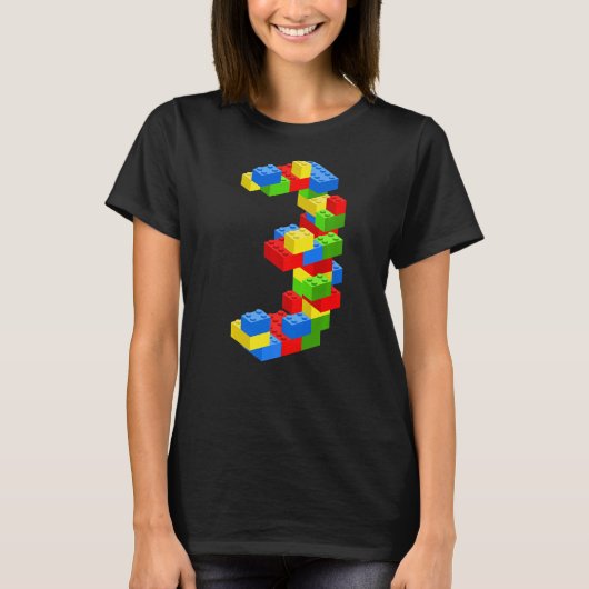Koel 3rd Birthday Building Blocks 3 Years Old Boy T-shirt (Voorkant)