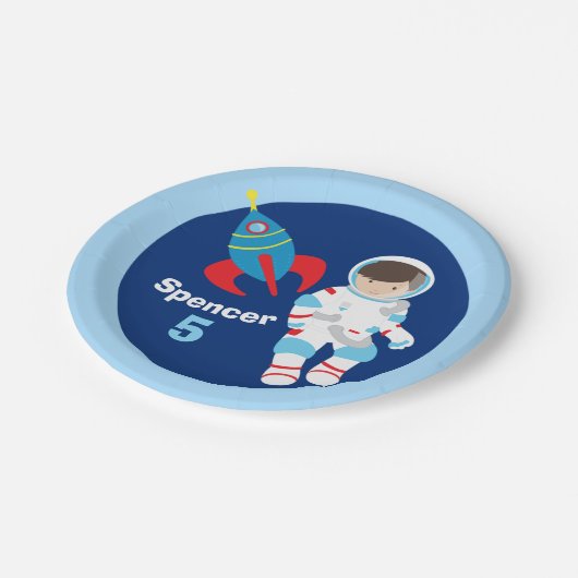 Koel Aangepaste astronaut Buitenruimte Kinderen va Papieren Bordje (Gekanteld)