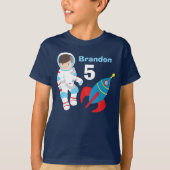 Koel Aangepaste astronaut Buitenruimte Kinderen va T-shirt (Voorkant)