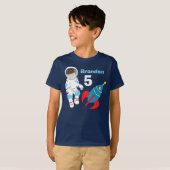 Koel Aangepaste astronaut Buitenruimte Kinderen va T-shirt (Voorkant volledig)
