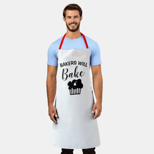 Koel aangepaste bakkerijen zullen funny gebak houd schort (Gedragen)