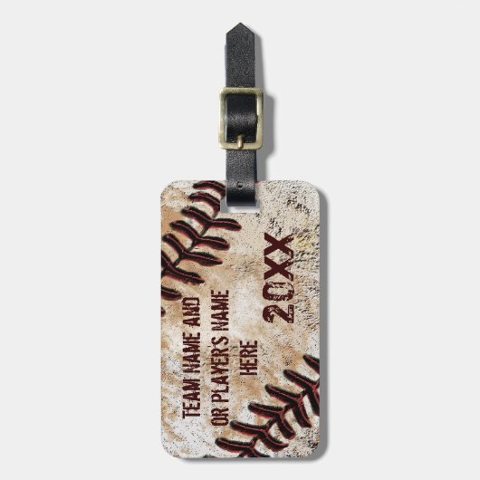Koel Aangepaste honkbal Bagagelabels (Voorkant verticaal)