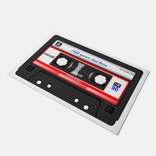Koel aangepaste  retro-muziekcassettes, deurmat (Schuin)