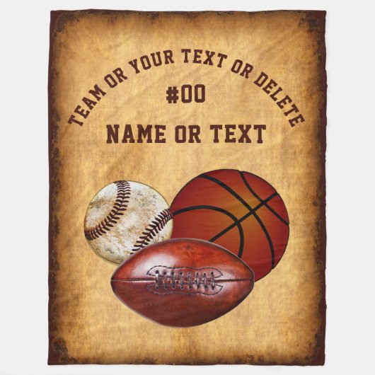 Koel Aangepaste Sportthrow Blanket, Jouw tekst Fleece Deken (Voorkant)