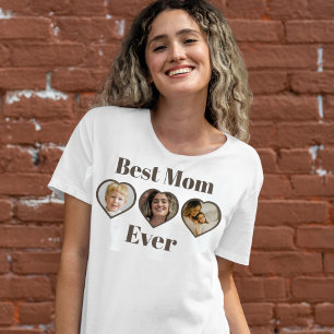 Koel aangepaste tekst hartvormig fotocollage t-shirt