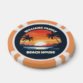 Koel Aangepaste Zonsopgang Palmboom Strandfeest Bl Poker Chips (Enkel)