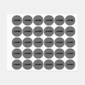 Koel aanpasbare naam- en monogramkleding labels (Vel)
