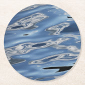 Koel abstract blauw patroon ronde kartonnen onderzetter (Voorkant)