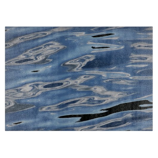 Koel abstract blauw patroon snijplank (Voorkant)